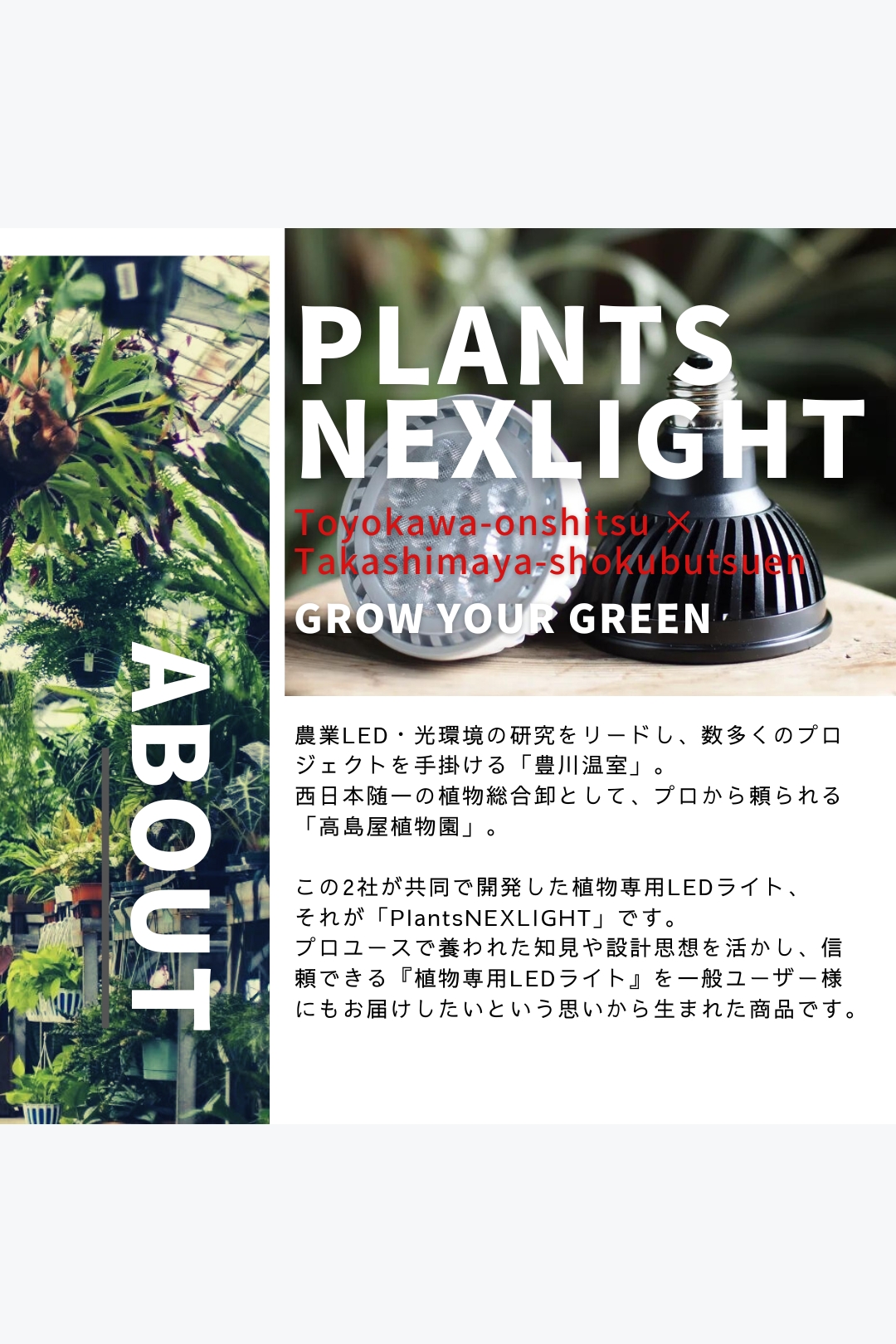 ケアグッズ｜ 植物育成用LEDライト｜PLANTS NEXLIGHT(プランツネクスライト)｜PAR30｜口金 E26型｜ブラック